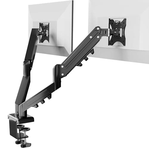 Image of FlexiSpot MA1 Dual Monitor Arm Desk Mount for 17-32″ Screens - VESA 75/100mm Ergonomic Height Adjustable Desk Clamp Tilt Swivel Extend, Max Load 9KG