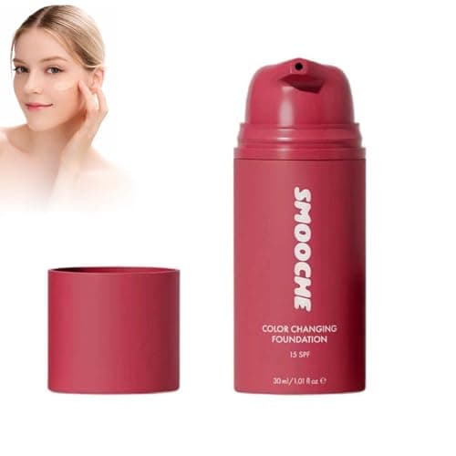 Image of Smooche Color Changing Foundation Korean for All Skin Types, Skin Tone Adapting Liquid Foundation for Women, Self Adjusting Natural Finish, Blurs Imperfe (1PC)