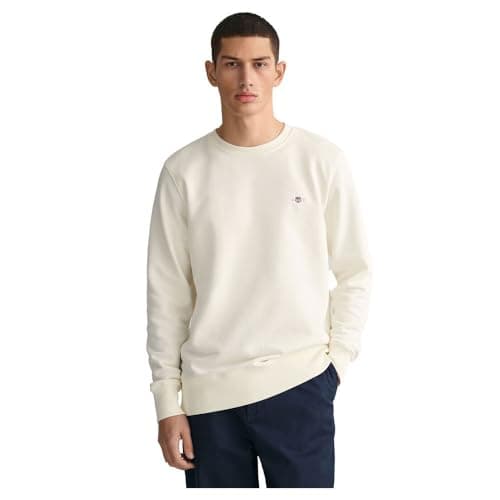 Image of GANT Men's REG Shield C-Neck Sweatshirt, Eggshell, Standard, Eggshell, L