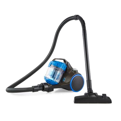 Image of Morphy Richards Bagless Cylinder Vacuum Cleaner, 2L, Washable HEPA Filter H12, 3 in 1 Multi Tool, 5M Automatic Cable, Hardfloor, Carpet & Car, 700W, Blue and Grey, 980563