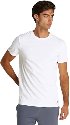 Image of Calvin Klein Men’s 3 Pack Short Sleeve Cotton T-Shirts, White (White, White, White), M