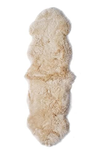 Image of Nordic Sheep Real Sheepskin rug 170x60 | Sheepskin Rugs for Living room and Sofa | Bedside Rugs for Bedrooms | Large Fluffy rug is breathable & heat-regulating in color Beige