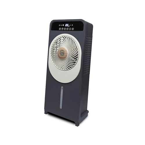 Image of Swan Nordic 2-in-1 Evaporative Air Cooler with 24 Fan Settings, 3 Airflow Modes, Advanced Cooling System and 24 Hour Automatic Timer, 5L, 28W, Slate Grey, SAC16800GRY