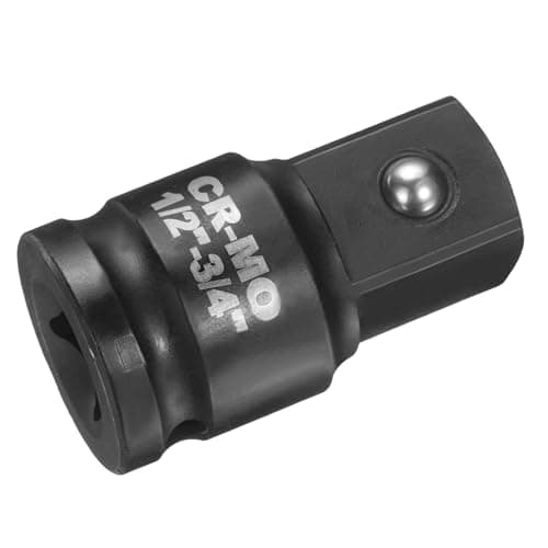Image of sourcing map Impact Socket Adapter 1/2" Female to 3/4" Male Square Drive Increaser Standard SAE CR-MO Steel Converter Impact Driver Ratchet Wrench Breaker Bar Conversion, Black