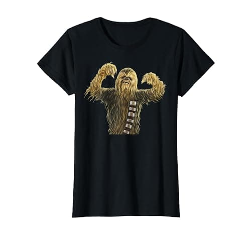 Image of Star Wars Chewbacca Pose T-Shirt, Women, Black, X-Small