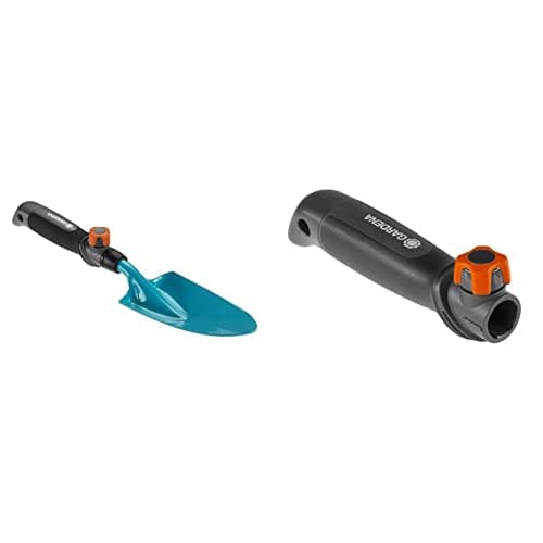 Image of Gardena 08929-20, combisystem Hand Trowel, 8.5cm & Combisystem Hand Tool Handle: Sturdy Handle for All Combisystem Tools, No-Wobble Connection, Original Accessory (8909-20)