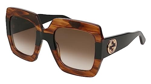 Image of Gucci Women'S Gg0178S Gg0178S 004 54 Rectangular Sunglasses 54, 4/Brown