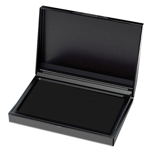 Image of 1 Ink Pad Black - Hand Stamp Pad for Daily Use at Home and Office, Durable Plastic Cover, Water-Based Ink, Size 10 x 7.5 cm, Ideal for Hand Stamping 