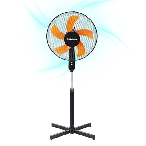 Image of Belaco 16 Inch Pedestal Fan with Oscillation, Adjustable Height, Quiet Powerful Cooling Airflow, 45W