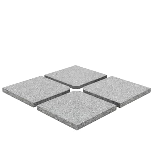Image of vidaXL 4x Umbrella Weight Plates Grey Granite Square 100kg Parasol Base Holder