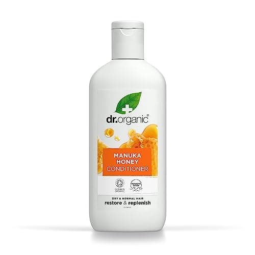 Image of Dr Organic Manuka Honey Conditioner, Restoring, Dry Hair, Mens, Womens, Natural, Vegetarian, Cruelty-Free, Paraben & SLS-Free, Certified Organic, 265ml, Packaging may vary