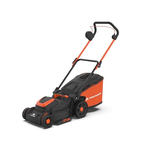 Image of Yard Force LM C37B 40V Cordless Lawnmower, 37cm Steel Blade, 40L Grass Bag, 7 Height Settings, Twin Battery