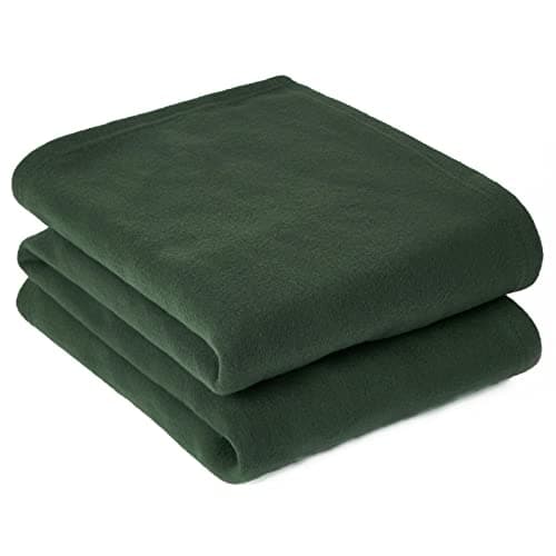 Image of Dreamscene Polar Fleece Blanket for Bed, Super Soft Warm Cosy Plain Forest Green Throw Over Sofa Lightweight Fluffy Small Blanket Throw Single Bedspread, 120 x 150cm