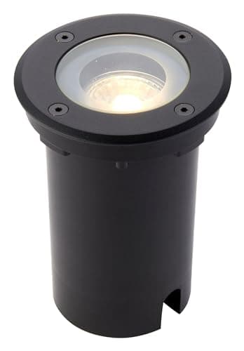 Image of Saxby 103851 Pillar Walkover Light, Matt Black, IP65, Round