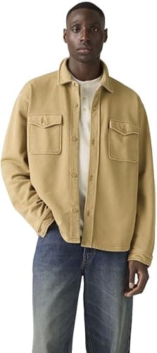 Image of Levi's Men's Overshirt Bayview Soft Worker in Cotton with Chest Pockets, Beige (Bracken), L