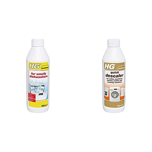 Image of HG for Smelly Dishwashers 500 gr - Effective Dishwasher Cleaner & 174050106 Quick Descaler 500 ml - for Coffee Machines, Kettles and Washing Machines - Removes Scale and Limescale Effectively