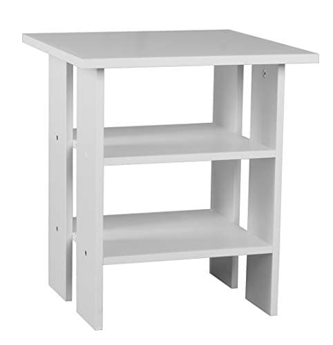 Image of URBNLIVING 2 Tier Wooden Modern Side End Table (White)