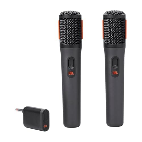 Image of JBL Partybox Digital Wireless Microphones for JBL Partybox Speakers with Wireless Dongle, Stable 2.4 GHz Connection, 20 Hours Playtime, in Black
