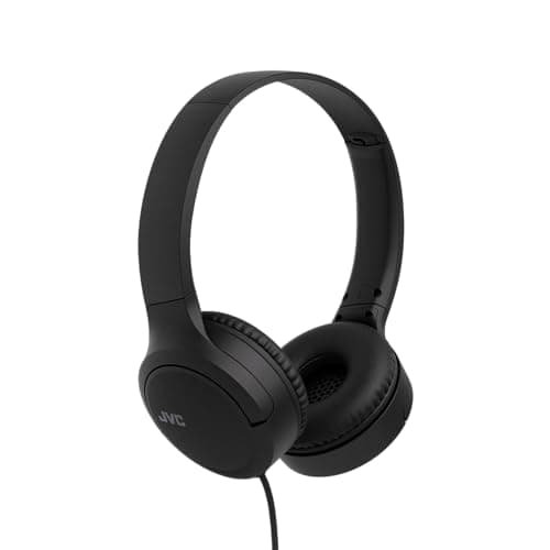 Image of JVC HA-S33UC-B USB-C On-Ear Headphones Soft Ear Pads Foldable with Microphone & 3 Button Remote Control Single Sided Cable Black