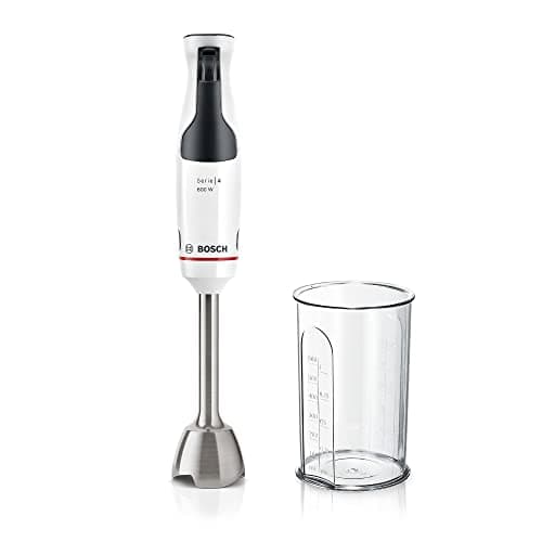 Image of Bosch ErgoMaster 4 Series MSM4W210 Home Appliances, Hand Blender, 600W Motor, Variator, QuattroBlade Mixing System, Accessories Included - White