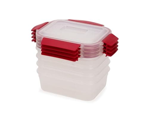 Image of Joseph Joseph Nest Lock Rectangular Food Containers, 4 Piece Lunch Box & Meal Prep Set Reusable, Airtight Plastic Food Containers with Lids, 1.1L Storage
