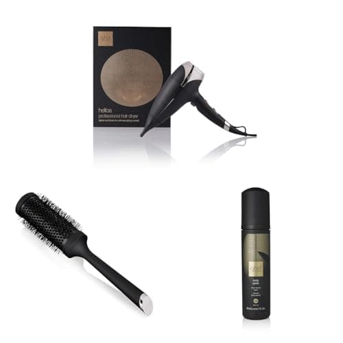 Image of ghd Helios Hair Dryer Virtual Bundle, Black – with ghd Body Goals Volume Foam, Size 3 Vented Radial Brush and Helios Professional Hairdryer, For Long Lasting Voluminous Blowdrys, 30 Percent More Shine