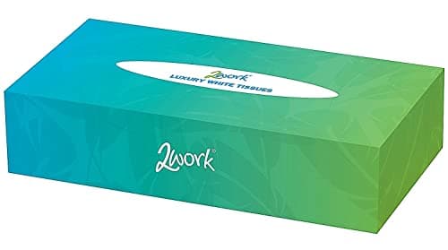 Image of 2Work Facial Tissues Box 100 Sheets 2-Ply (Pack of 36)