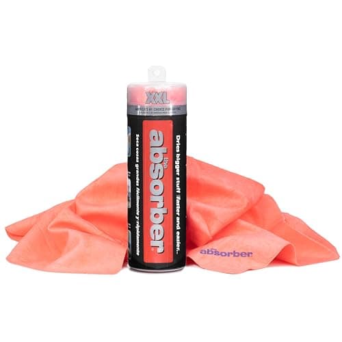 Image of The Absorber® XXL 32-Inch x 20-Inch Synthetic Premium Drying Chamois Cloth for Cars, Trucks, & More - Super Absorbent, Scratch-Free and Washable (Red)