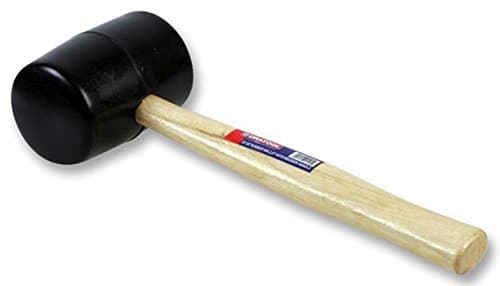 Image of DURATOOL D00091 1kg (32oz) Rubber Mallet, Black, Beige