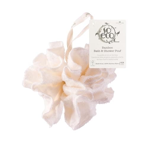 Image of So Eco Bamboo Bath & Shower Pouf - Natural Plant Fibre Exfoliating Loofah, Creates a Rich Lather, Vegan & Cruelty-Free, Plastic-Free Packaging