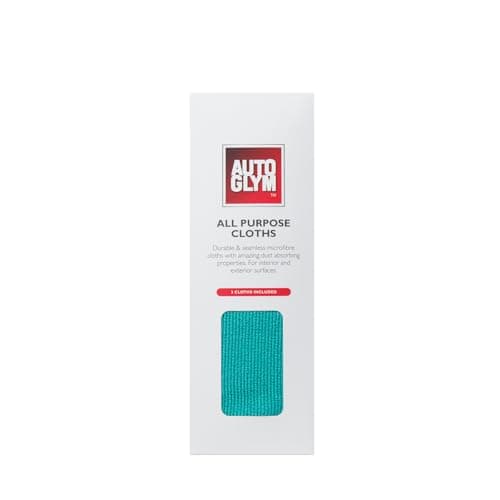 Image of Autoglym All Purpose Cloths 40 x 40cm, 3 Pack – Premium Scratch‑free, Seamless Car Care Microfiber Cloths for Interior and External Use, Machine Washable