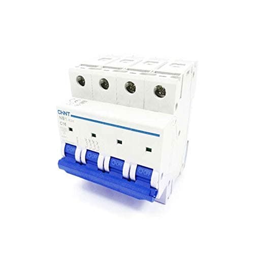 Image of Chint NB1-63B4P10 Miniature Circuit Breaker, 10 A, 4 Pole, B Curve, 6 kA