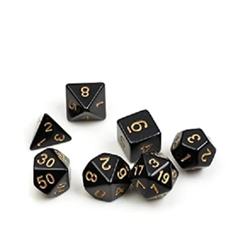 Image of Solid Black & Gold Polyhedral Dice Set - Sirius Dice