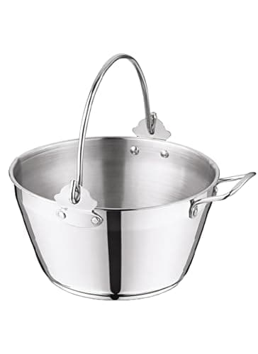 Image of Penguin Home Jam Pan Maslin Pot of 5 Litre Stainless Steel, Lockable Handle Induction, Fridge & Freezer Safe Home Made Chutney Marmalade Pot Diameter 24cm