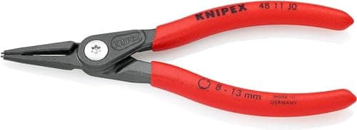 Image of KNIPEX Precision Circlip Pliers for Internal Circlips in Bore Holes Self-Service Card with Non-Slip Plastic Coating, 48 11 J0 SB
