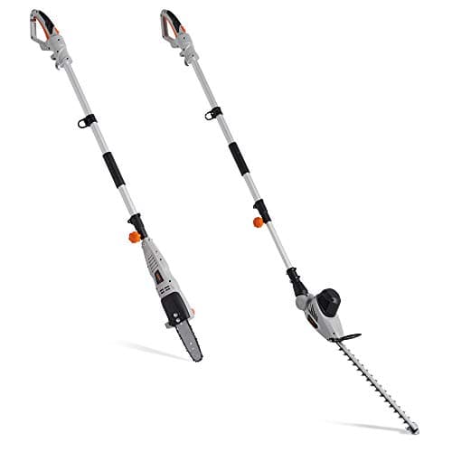 Image of VonHaus Pole Hedge Trimmer & Chainsaw 2 in 1 750W – Corded Electric Extendable Reach 2.4m Cutter for Hedges, Bushes, Branches, Shrubs, Twigs – Comes with Blade Cover, 10m Cable, Harness & More