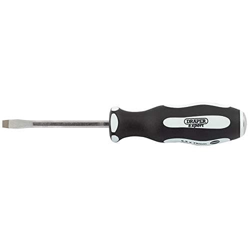 Image of Draper 35186 Expert Pound Thru Plain Slot Screwdriver with Soft Grip, 10mm x 250mm