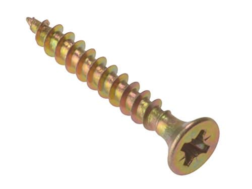 Image of ForgeFix Multi-Purpose Single Thread Screws | 5.0 x 50mm | Zinc Yellow Passivated | Box 200
