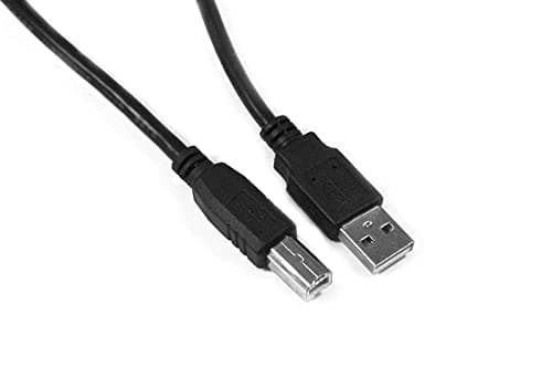 Image of iTechCover Printer Cable USB/PC Fast Data Sync Lead Adaptor Compatible with HP Officejet 7612 A3+ Colour Wide Format Inkjet Multifunction Printer/Black / (3m / 9.8ft)