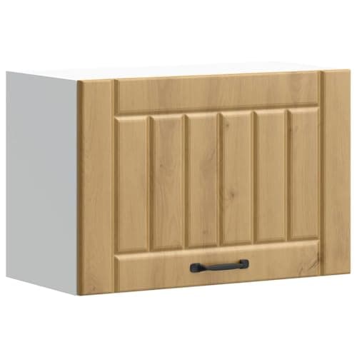Image of vidaXL Kitchen Wall Cabinet - Lucca Artisan Oak Engineered Wood - Space-Saving Modern Design, Glass Door, 60x31x40 cm
