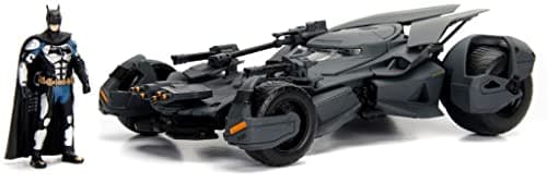 Image of Jada JA99232 Justice League 1:24 Batmobile w/Batman Figure, Black, Echelle 1/24