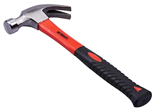 Image of Amtech - Claw Hammer, Fibreglass Shaft for Reduced Vibration, Drop Forged Head, Non-Slip Grip, Durable and Easy to Handle (16oz / 450g)