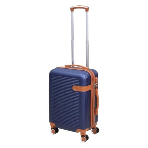 Image of UNIQUE HOME LIVING Suitcase 20-Inch Carry On Suitcase Hand Luggage, Hard Shell ABS Expandable Travel Luggage with 8 Spinner Wheels, Lightweight Durable Cabin Bag Trolley with Lock, Vienna - Dark Blue