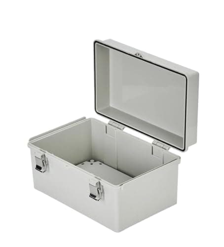 Image of AIQFTGSNS Outdoor Waterproof Power Enclosure ABS IP65 Control Box DIY Indoor Cable Branch Connection Junction Boxes Hasp(370X270X150) AIQFTGSNS