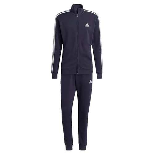 Image of adidas Men's Basic 3-Stripes French Terry Track Suit, Legend Ink, S