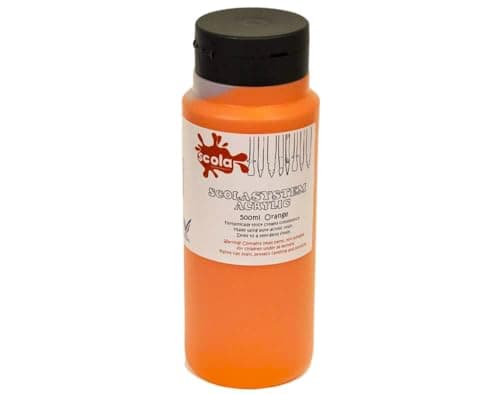 Image of scola 500ml System Orange Pure Acrylic Artist Paint