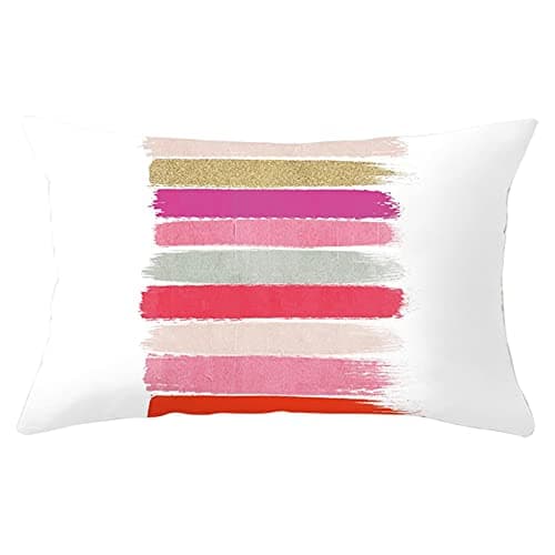 Image of Lieson Throw Cushion Covers, 1Pcs 12x20 Cushion Cover Outdoor Cushion Covers Colorful 30x50cm Stripe, Polyester