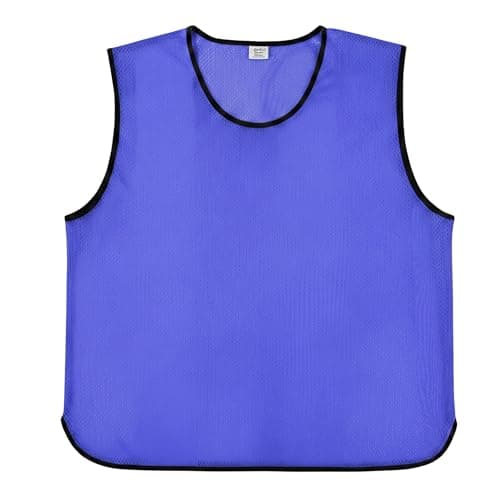 Image of Sterling Sports 10 X Training Bibs Sports Mesh Football Bibs Adult - Quick Dry Football Training Equipment For Rugby, Basketball & Cricket - Ideal Team Practice Vests (Royal Blue, Small Boys/Girls)