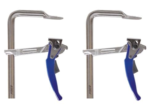 Image of 1 pair of Piher PAL lever clamps, quick screw clamp made of forged steel, clamping force up to 600 kg, projection up to 12 cm (depending on model) (opening 100 cm, projection 12 cm, clamping force 600