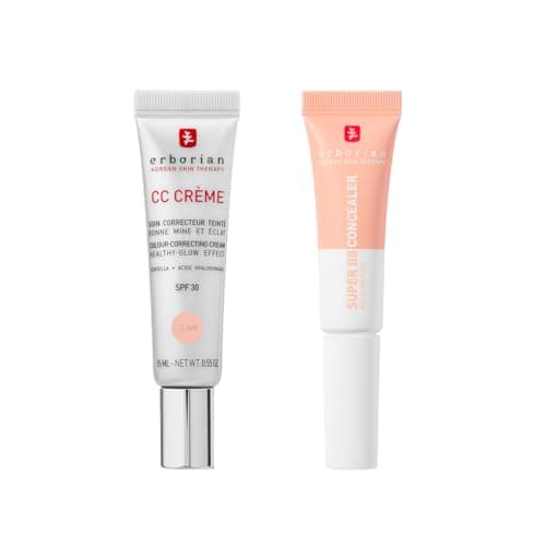Image of Erborian - CC Cream with Centella Asiatica Clair 15 ml - Color Correcting Cream + Super BB Concealer Clair 10 ml - High-Coverage Treatment Concealer Enriched